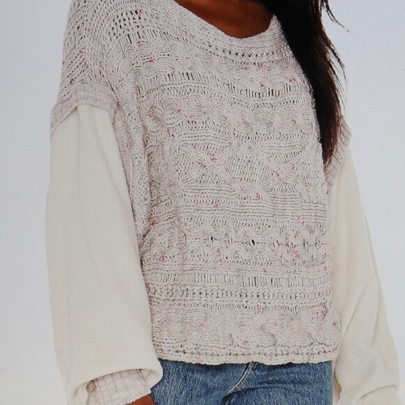 Free People Honey Cable Pullover Size M - Picture 3 of 4